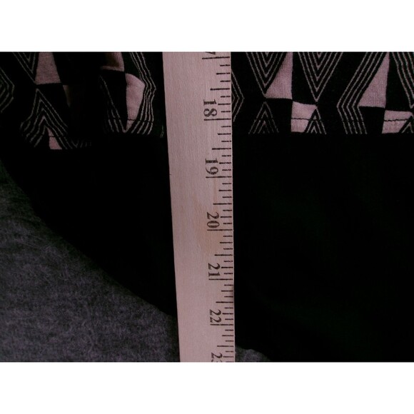 Kirra Blouse Women Small Black Beige Geometric Chiffon Sheer Beachy Summer - Picture 5 of 11